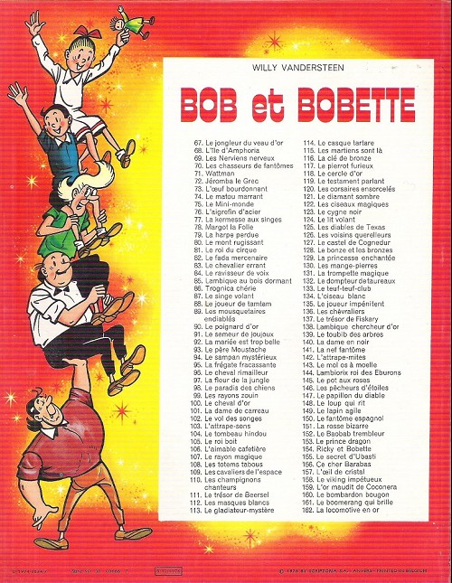 Verso de l'album Bob et Bobette Tome 147 Le papillon du diable