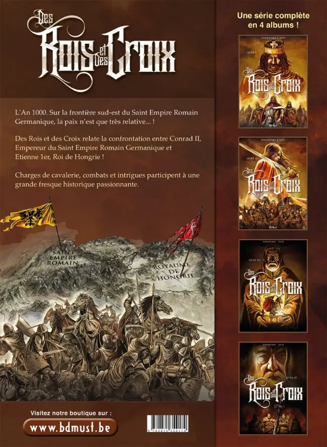Verso de l'album Des Rois et des Croix Livre I