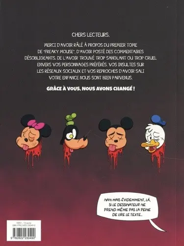Verso de l'album Freaky Mouse 2 Il en faut peu pour étriper !
