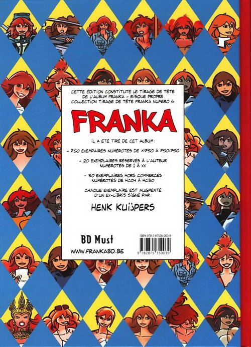 Verso de l'album Franka BD Must Tome 17 Risque propre
