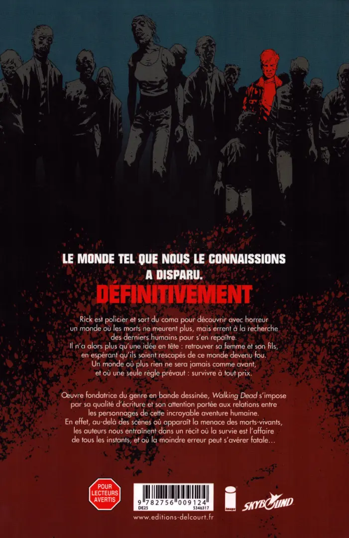 Verso de l'album Walking Dead Tome 1 Passé décomposé