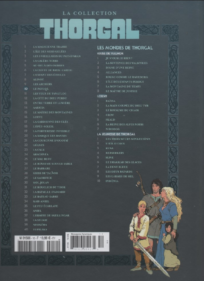 Verso de l'album Thorgal Tome 10 Le pays Qâ