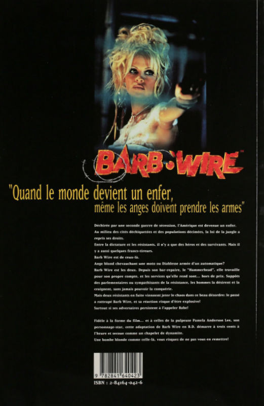 Verso de l'album Barb Wire La BD du film