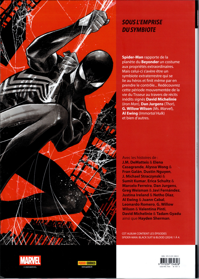 Verso de l'album Spider-Man : Black Suit & Blood
