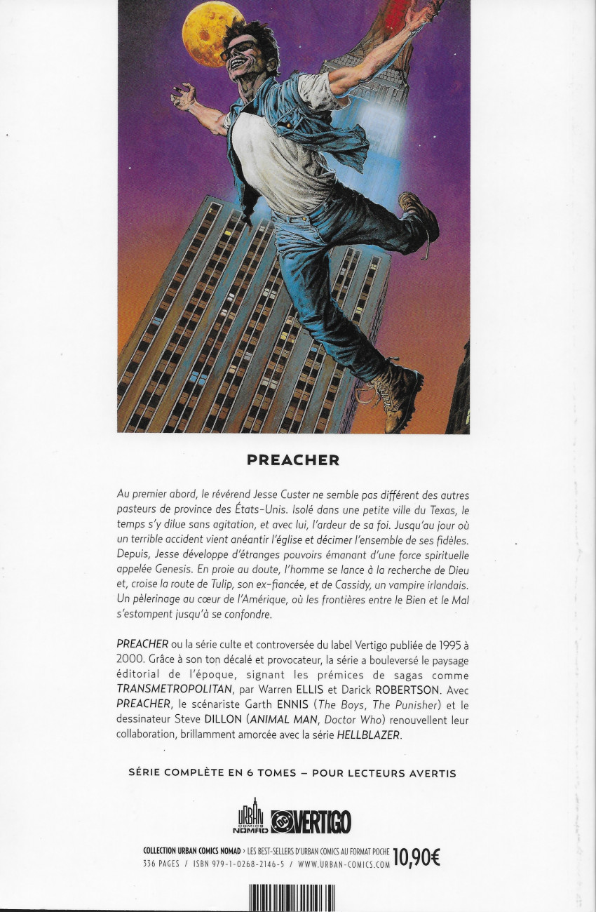 Verso de l'album Preacher Livre I