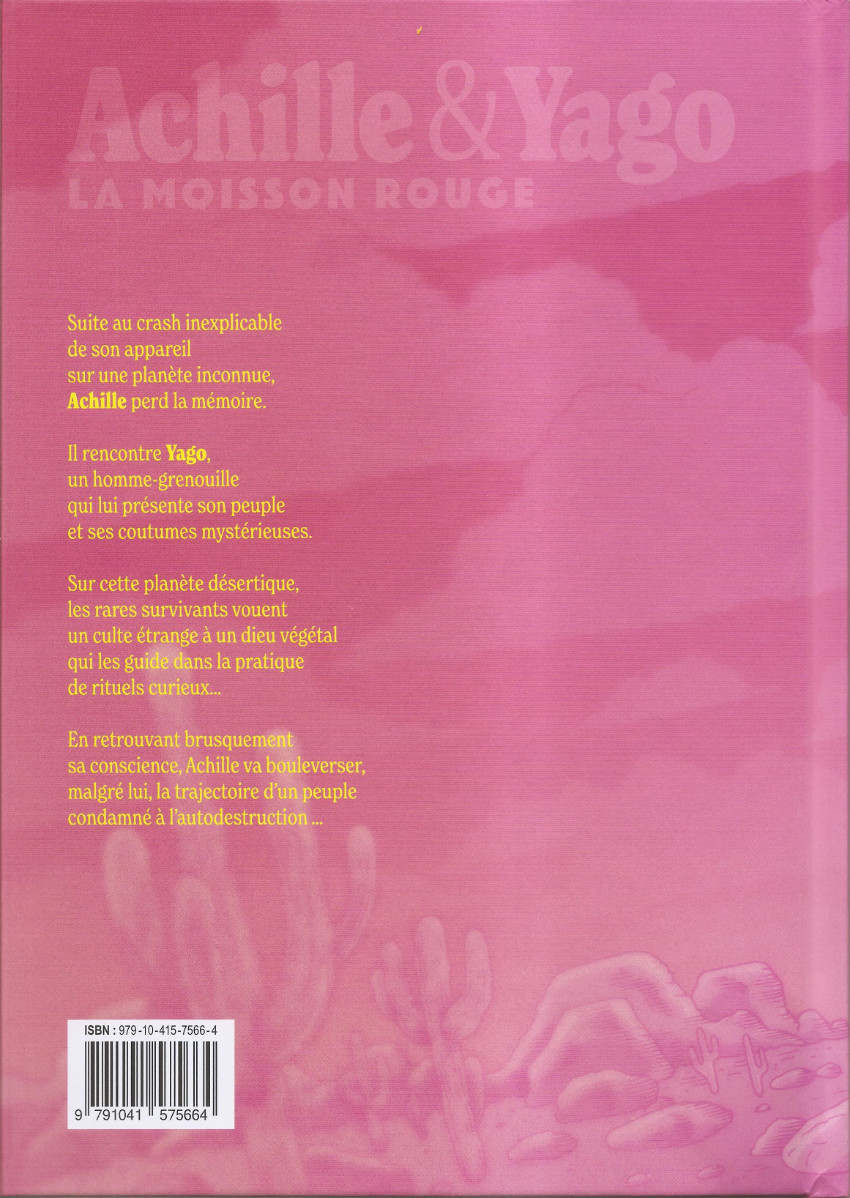 Verso de l'album Achille & Yago 1 La moisson rouge