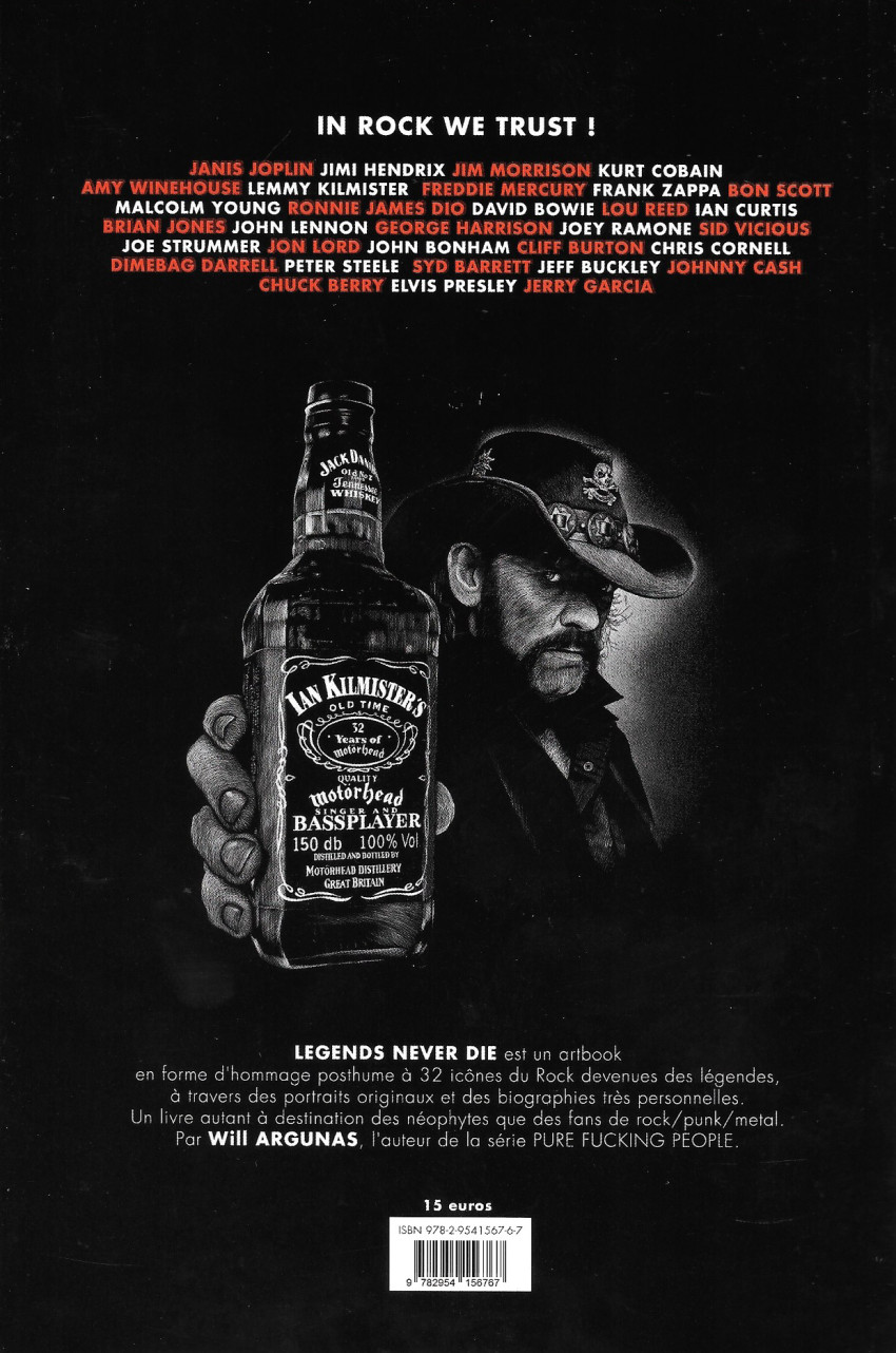 Verso de l'album Legends never die