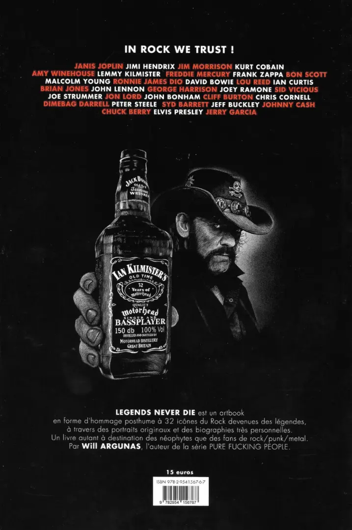 Verso de l'album Legends never die