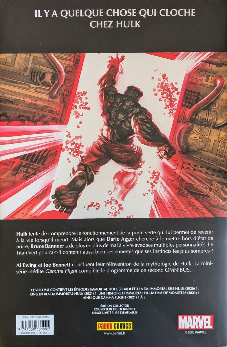 Verso de l'album Immortal Hulk Volume 2