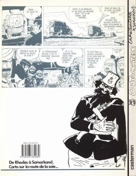 Verso de l'album Corto Maltese Tome 8 La Maison dorée de Samarkand