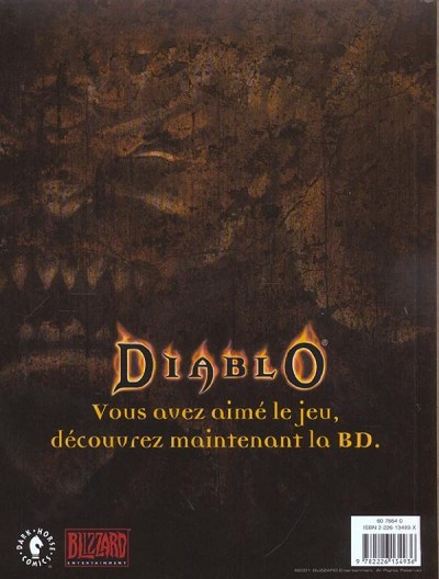Verso de l'album Diablo Tome 1 Le sanctuaire