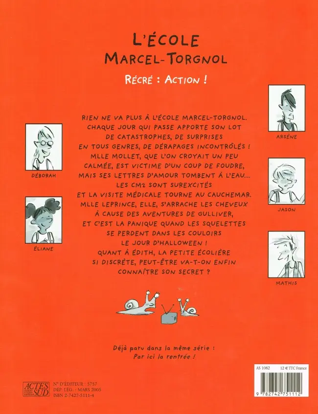 Verso de l'album L'École Marcel-Torgnol Tome 2 Récré : action !