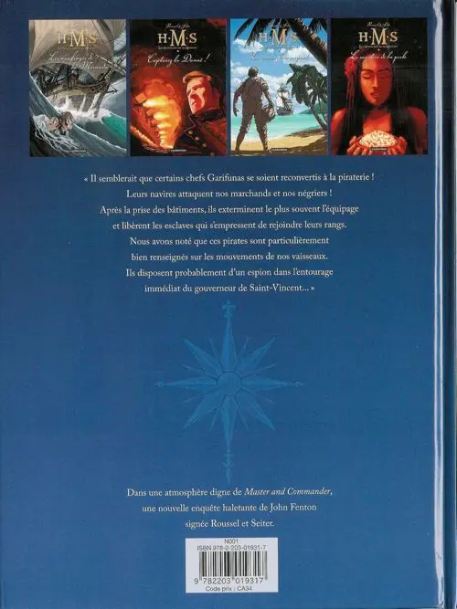 Verso de l'album H.M.S. - His Majesty's Ship Tome 5 Les Pirates