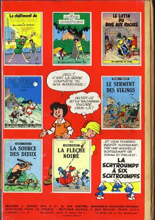 Verso de l'album Johan et Pirlouit Tome 8 Le sire de Montrésor