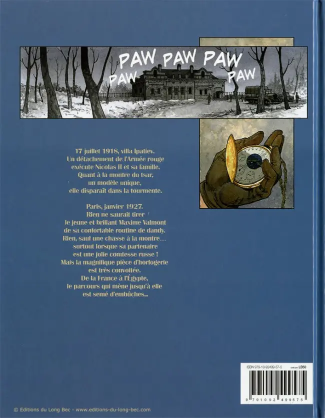 Verso de l'album Maxime Valmont Tome 1
