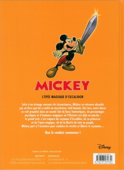 Verso de l'album Mickey - L'épée magique d'Excalidor