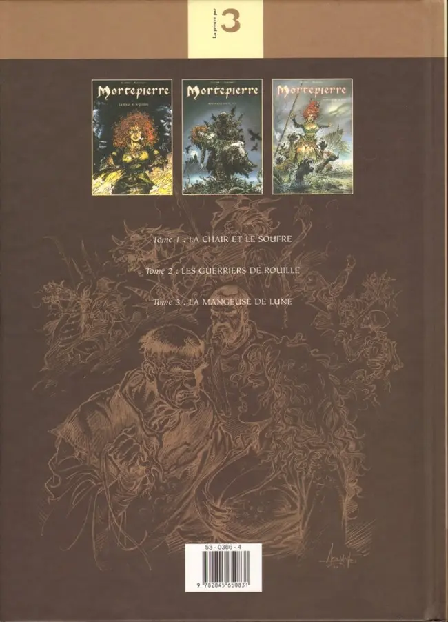 Verso de l'album Mortepierre Tomes 1 à 3
