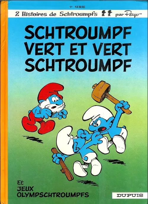 Couverture de l'album Les Schtroumpfs Tome 9 Schtroumpf vert et vert schtroumpf