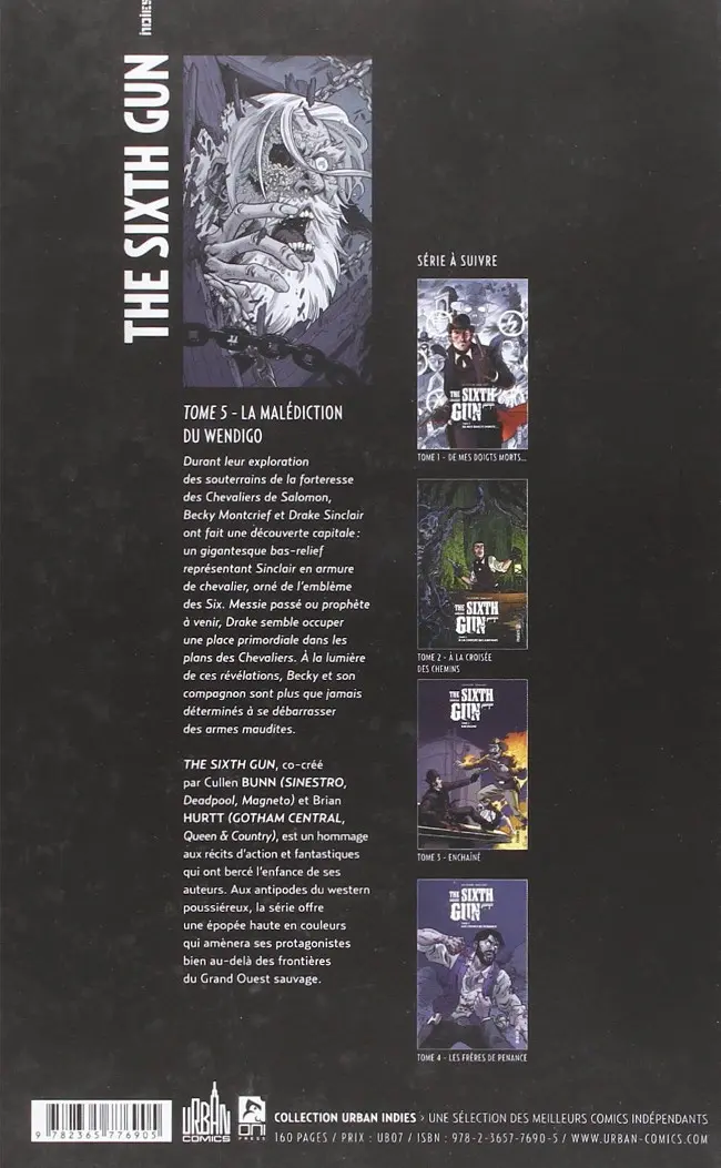 Verso de l'album The Sixth Gun Tome 5 La Malédiction du Wendigo