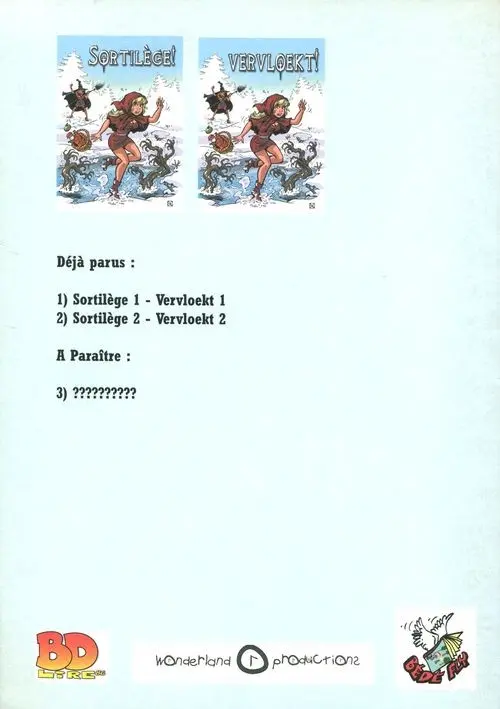 Verso de l'album Sortilège II
