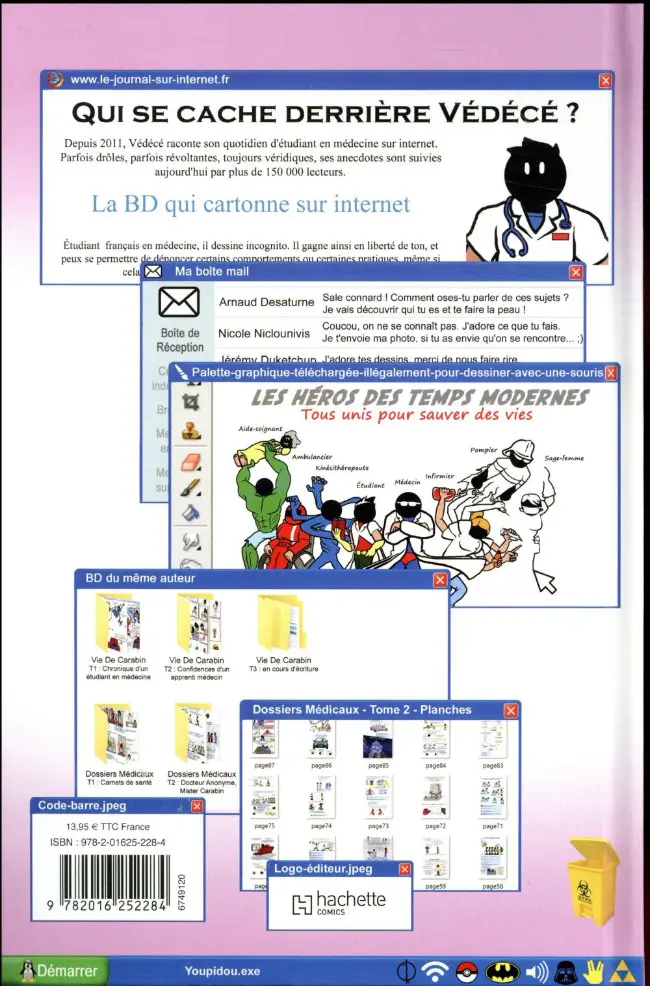 Verso de l'album Vie de Carabin Dossiers Médic@ux Tome 2 Docteur Incognito, Mister Carabin