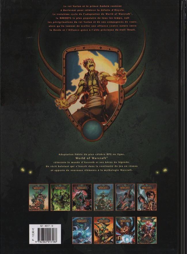 Verso de l'album World of Warcraft Soleil Productions Tome 10 Murmures