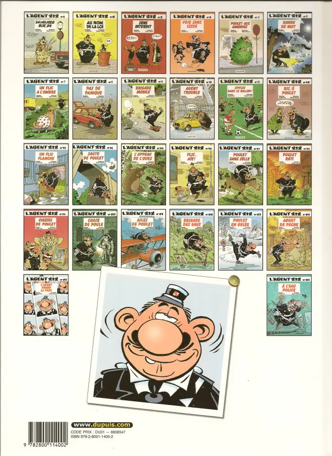 Verso de l'album L'Agent 212 Tome 4 Voie sans issue