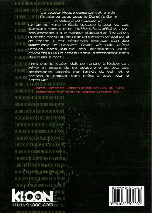 Verso de l'album Darwin's Game Volume 1