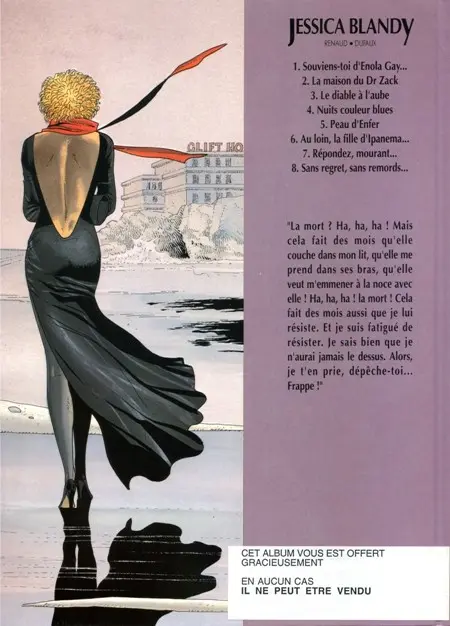 Verso de l'album Jessica Blandy Tome 1 Souviens-toi d'Enola Gay...