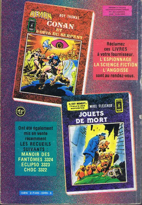 Verso de l'album Aventures fiction nº 4 et nº 5 Via dimension 5 - L'homme multiple