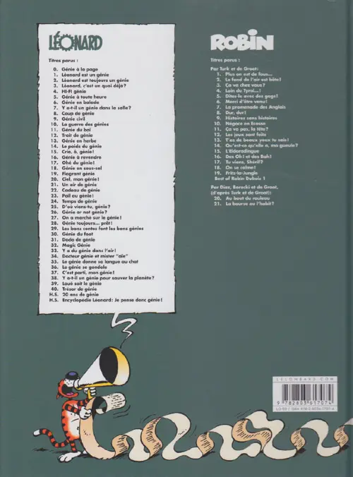 Verso de l'album Léonard Tome 9 Génie Civil