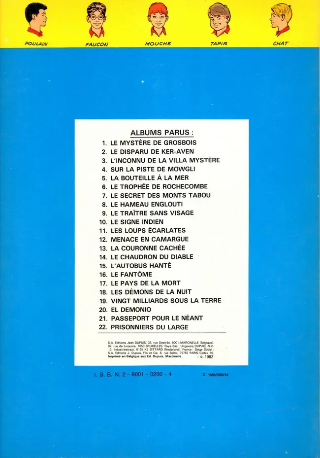Verso de l'album La Patrouille des Castors Tome 10 Le signe indien