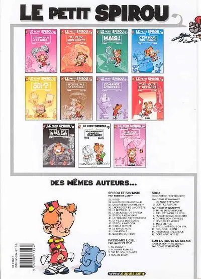 Verso de l'album Le Petit Spirou Tome 10 Tu comprendras quand tu s'ras grand !