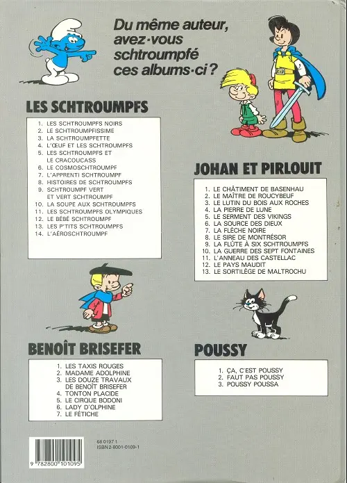Verso de l'album Les Schtroumpfs Tome 2 Le Schtroumpfissime (+ Schtroumpfonie en ut)