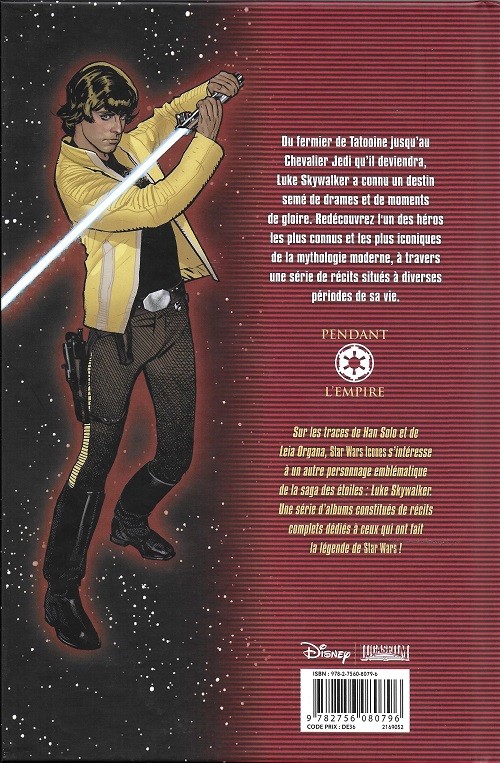 Verso de l'album Star Wars - Icones Tome 3 Luke skywalker