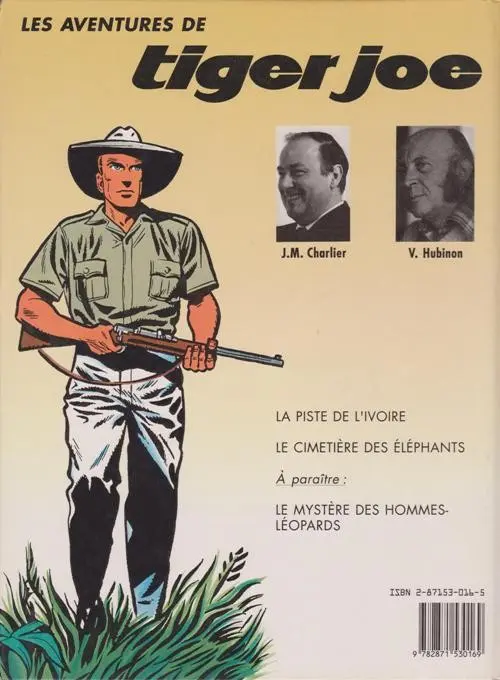 Verso de l'album Tiger Joe Tome 1 Le cimetière des éléphants