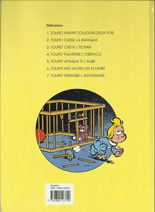 Verso de l'album Toupet Tome 1 Toupet frappe toujours deux fois