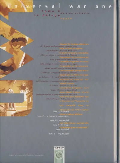 Verso de l'album Universal War One Tome 4 Le déluge