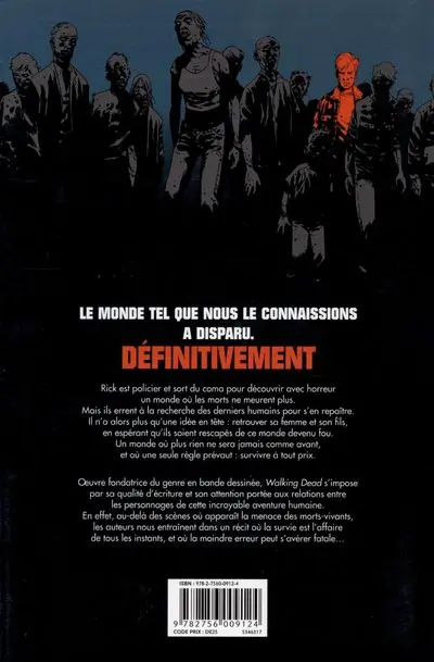Verso de l'album Walking Dead Tome 1 Passé décomposé