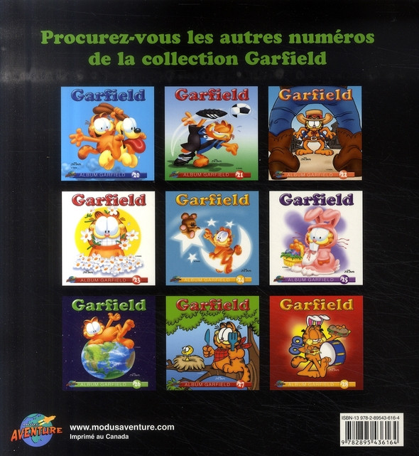 Verso de l'album Garfield #29