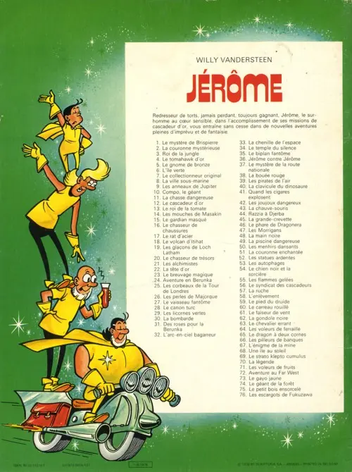 Verso de l'album Jérôme Tome 76 Les escargots de Fukuzawa