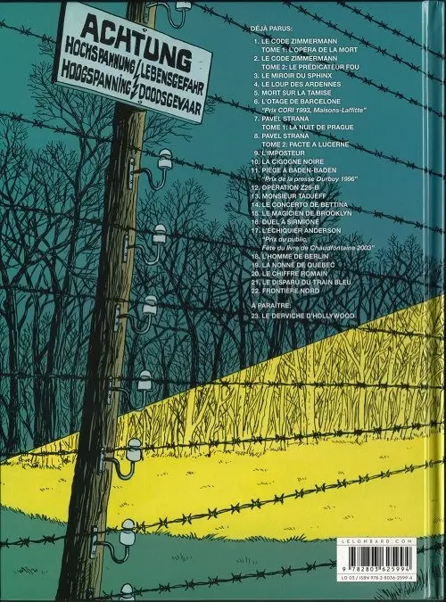 Verso de l'album Victor Sackville Tome 22 Frontière nord