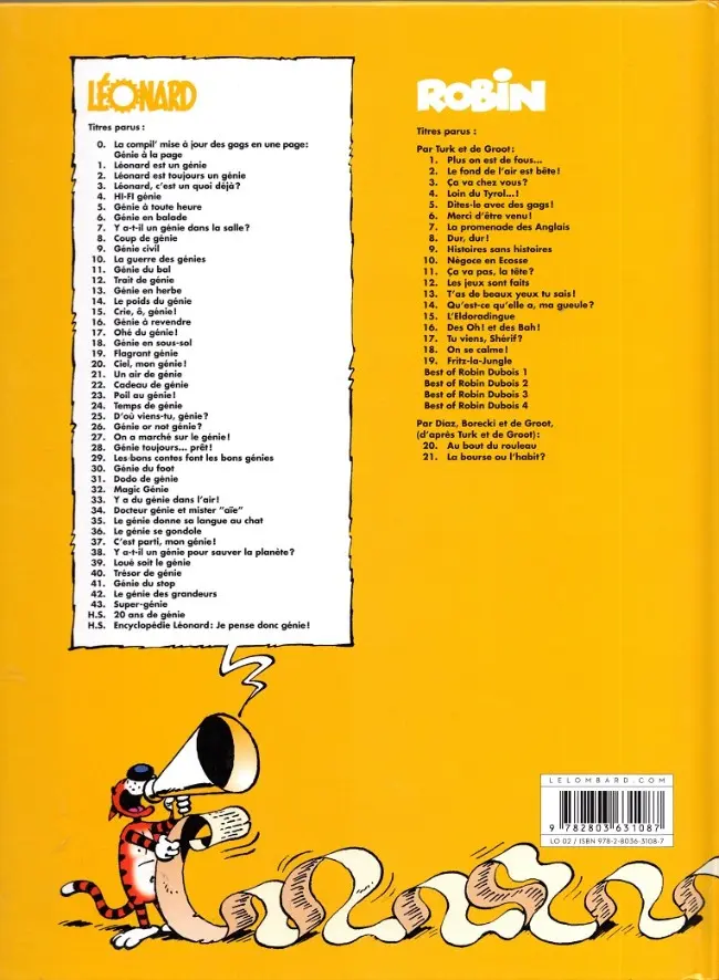 Verso de l'album Léonard Tome 43 Super-génie