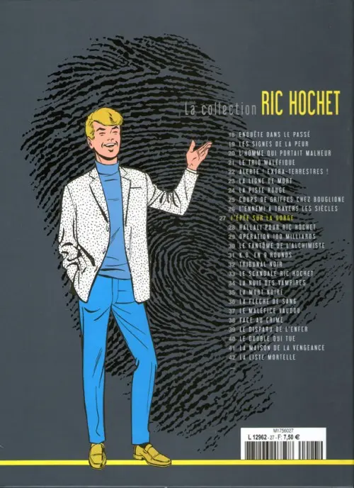 Verso de l'album Ric Hochet La collection Tome 27 L'épée sur la gorge