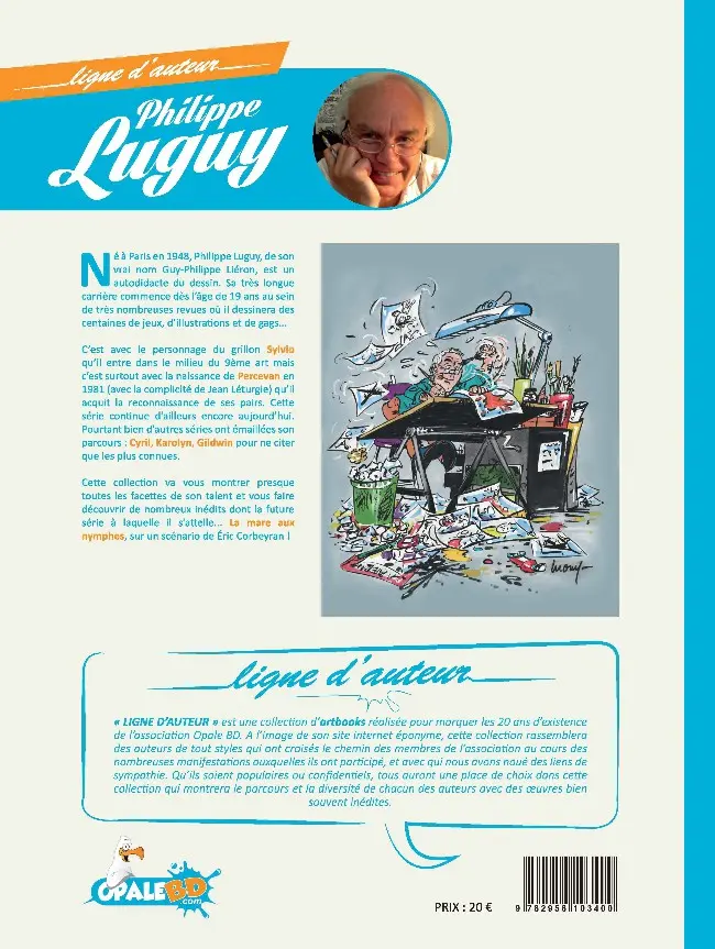 Verso de l'album Ligne d'auteur Philippe Luguy