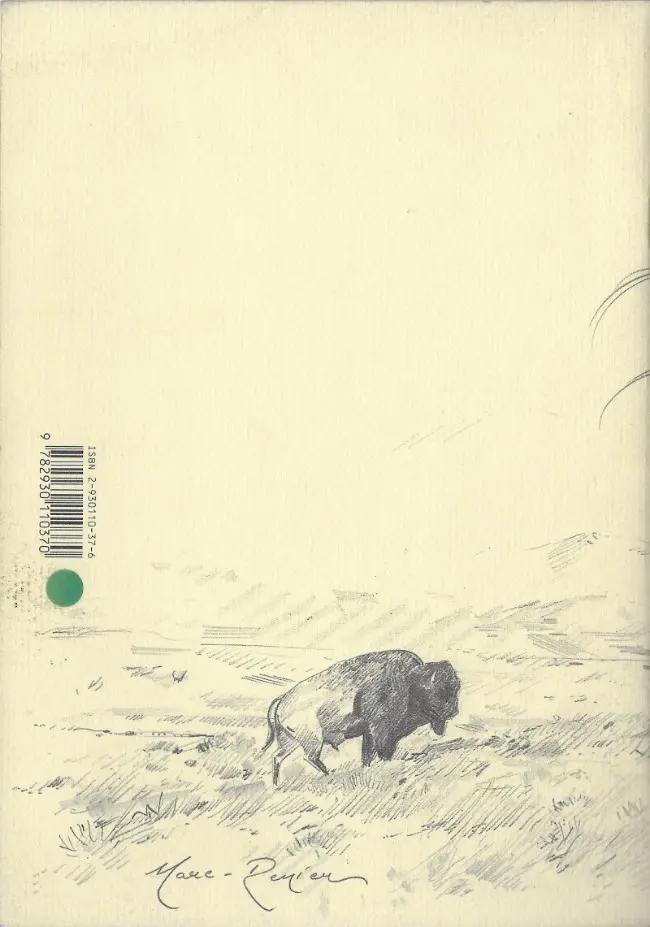 Verso de l'album Black Hills 1890 Storyboard - Carnet 1