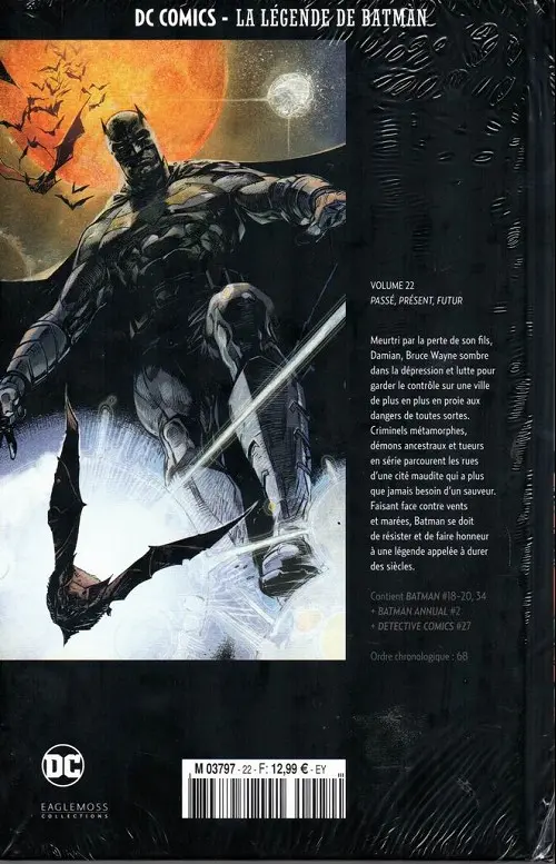 Verso de l'album DC Comics - La Légende de Batman Volume 22 Passé, présent, futur