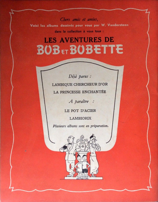 Verso de l'album Bob et Bobette Tome 1 Lambique chercheur d'Or