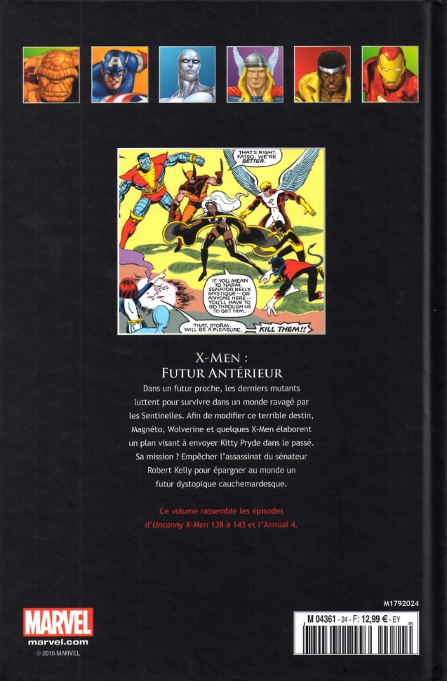 Verso de l'album Marvel Comics - La collection Tome 24 X-Men - Futur Antérieur