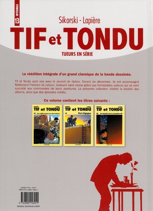 Verso de l'album Tif et Tondu Intégrale Tome 13 Tueurs en série